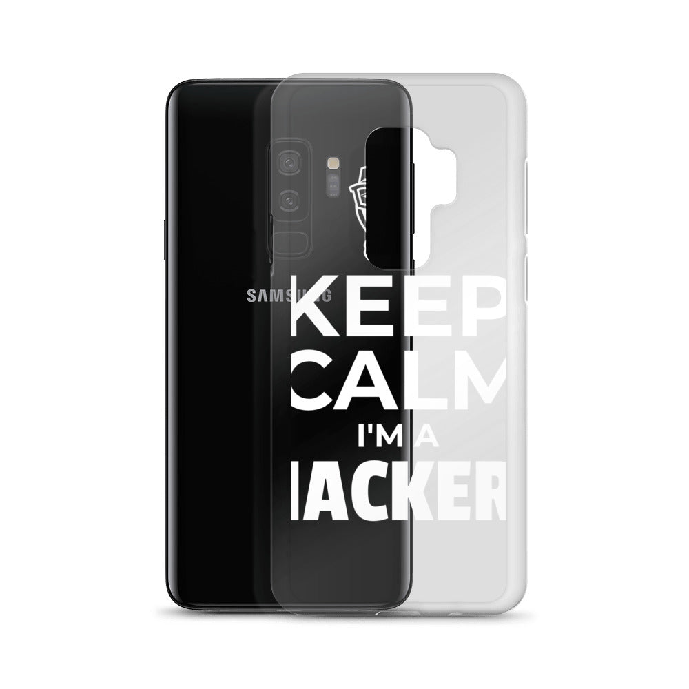 Keep Calm I'm a hacker! - Samsung Case (white text) by DarkByteGear