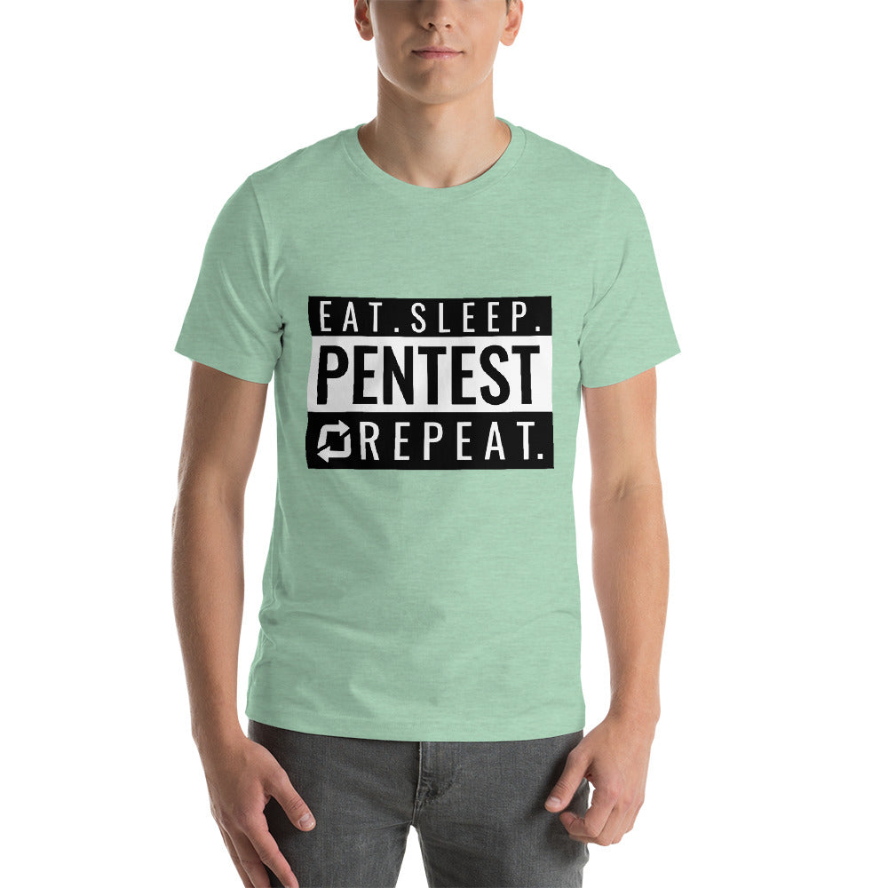 Eat sleep pentest repeat - Short-Sleeve Unisex T-Shirt (white) by DarkByteGear