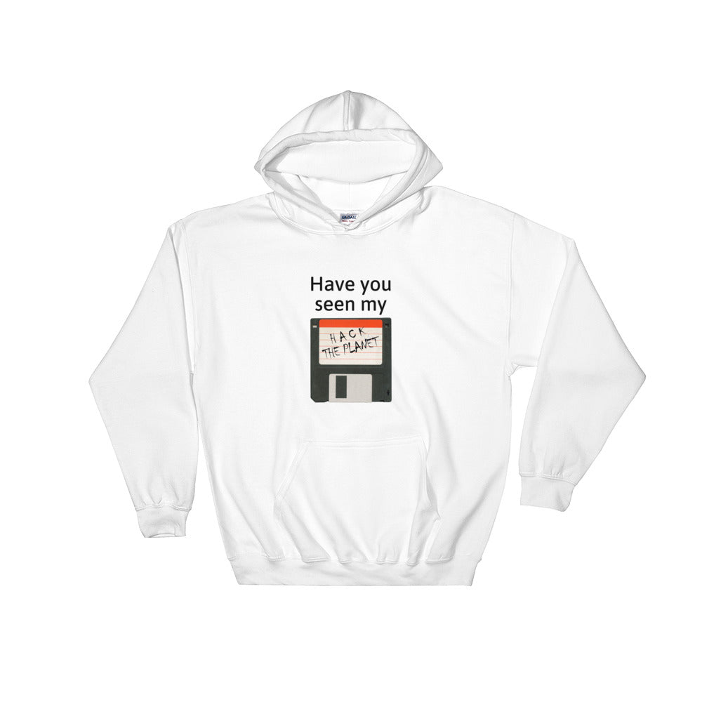 Have you seen my floppy disk - Hooded Sweatshirt (black text) by DarkByteGear