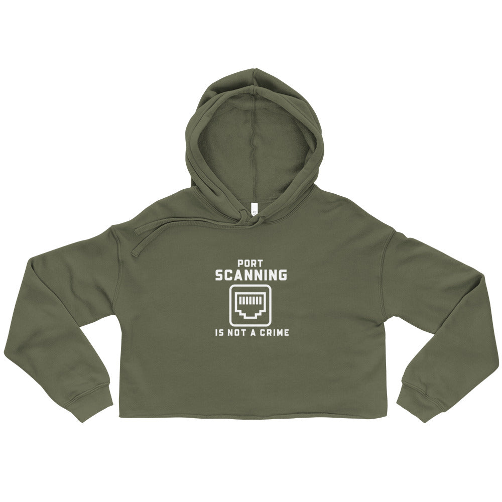 Port Scanning is not a crime - Crop Hoodie by DarkByteGear