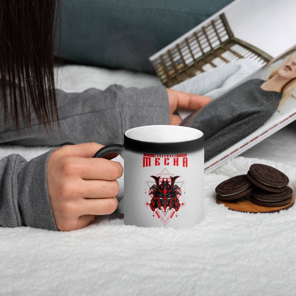 CyberWare Mecha - Matte Black Magic Mug by DarkByteGear
