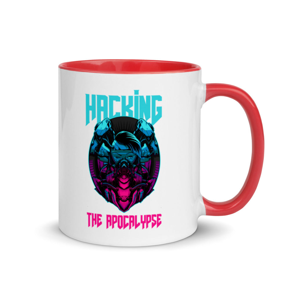 Hacking the apocalypse - Mug with Color Inside by DarkByteGear