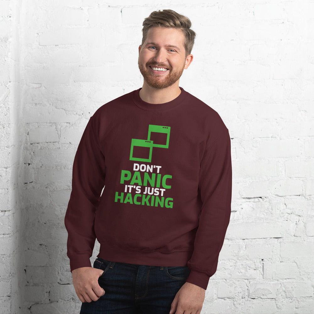 Don't panic it's just hacking - Unisex Sweatshirt by DarkByteGear