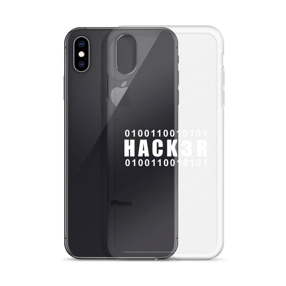 0100110010101 Hack3r - iPhone Case (white text) by DarkByteGear