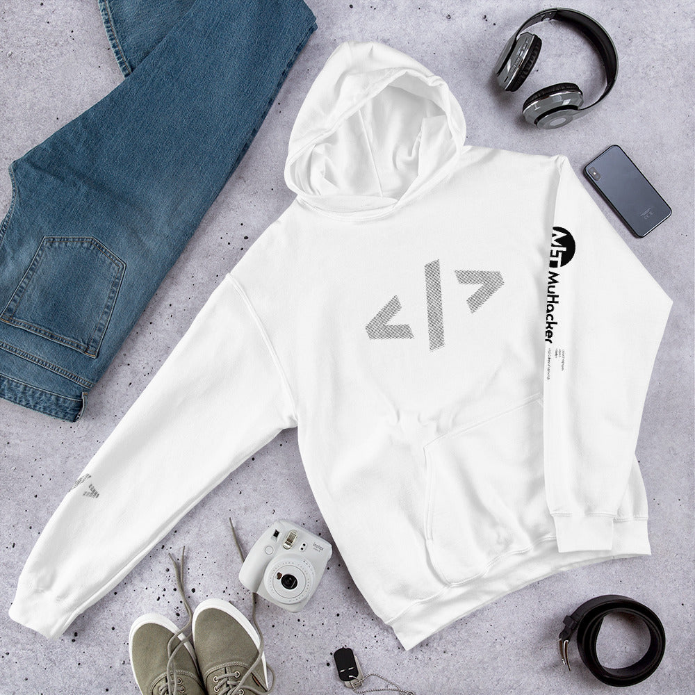 Culture of code in ASCII characters - Unisex Hoodie (black text) by DarkByteGear