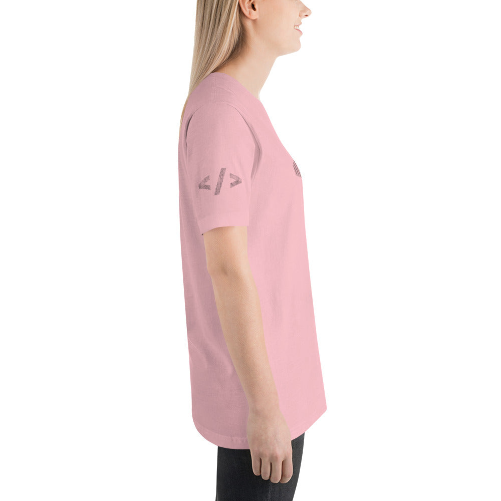 Culture of code in ASCII characters - Short-Sleeve Unisex T-Shirt (black text) by DarkByteGear