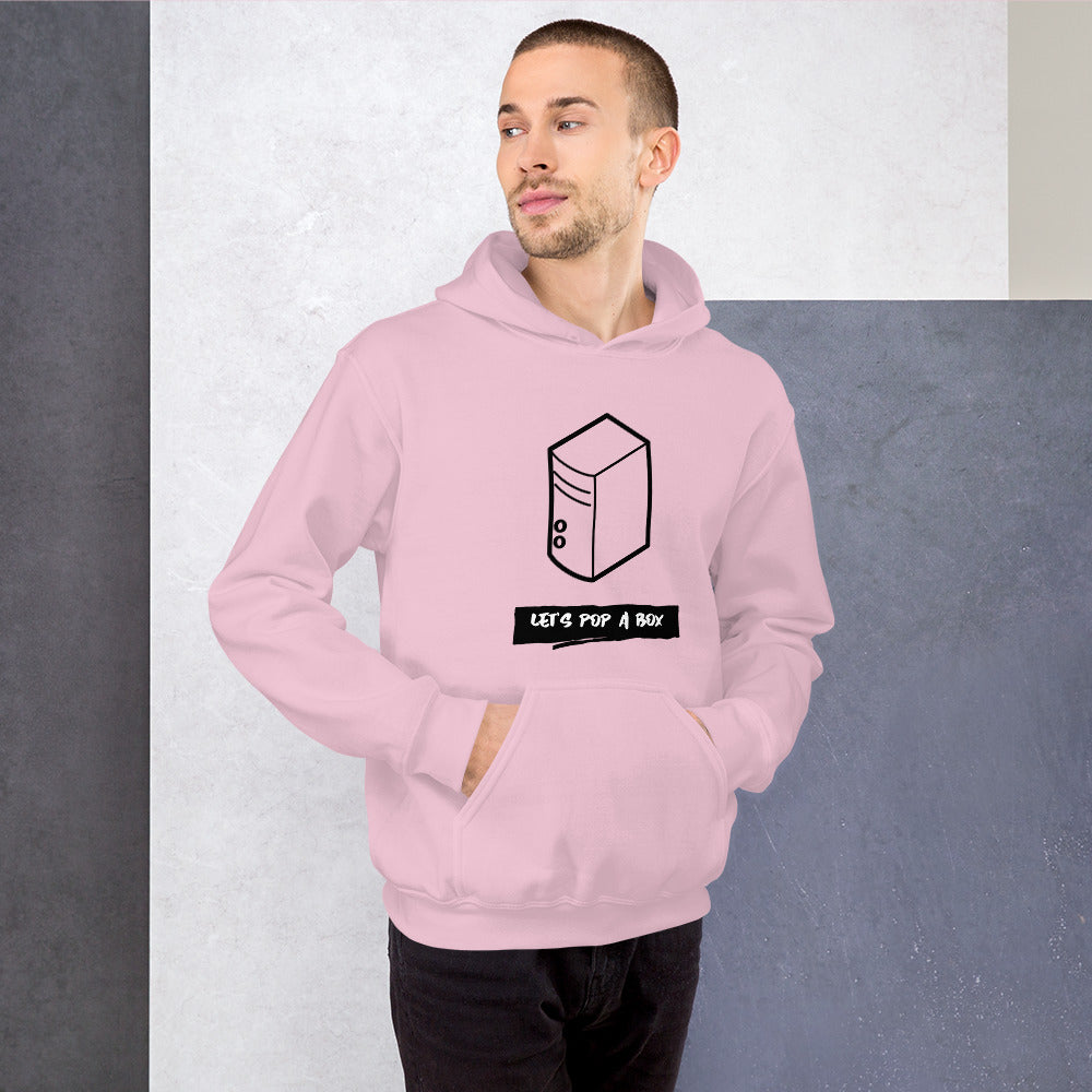 Let's pop a box - Unisex Hoodie (black text) by DarkByteGear