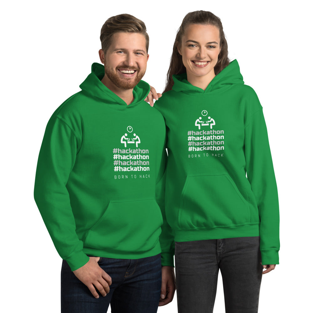 #hackathon - Unisex Hoodie (white text) by DarkByteGear