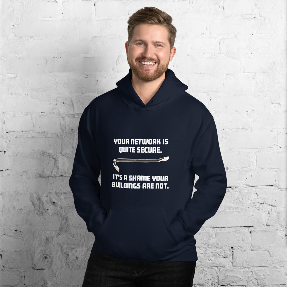 Your network is quite secure - Unisex Hoodie (white text) by DarkByteGear
