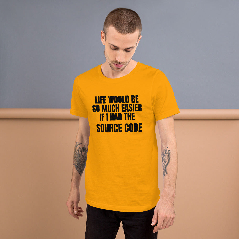 Source code - Short-Sleeve Unisex T-Shirt (black text) by DarkByteGear