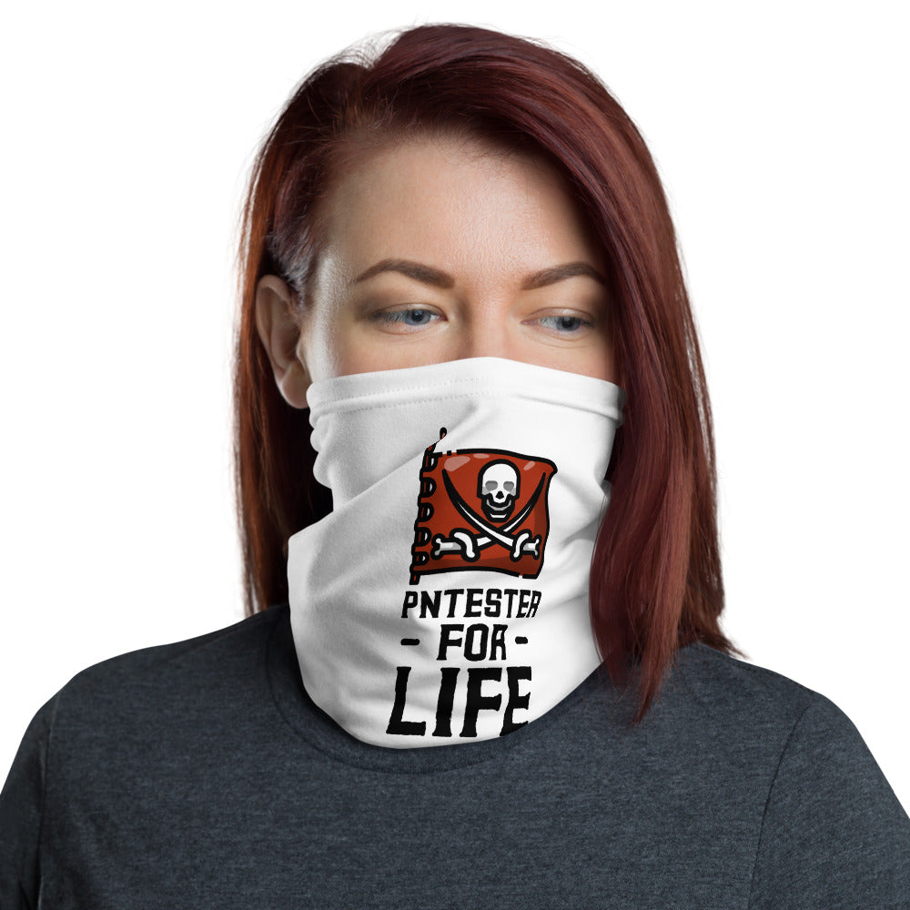 Pentester for life - Neck Gaiter (black text) by DarkByteGear