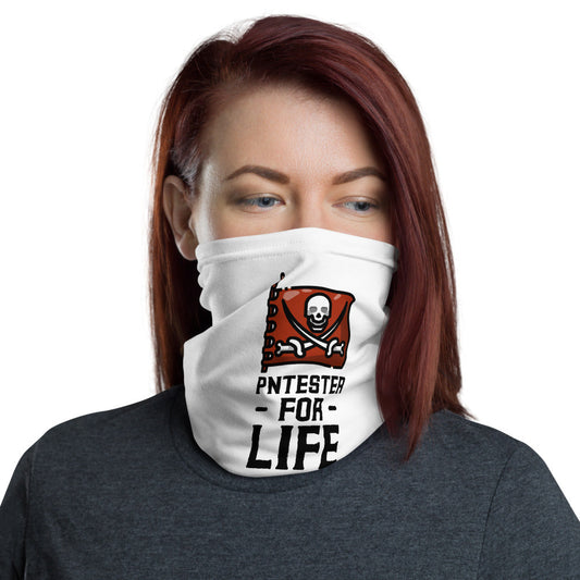 Pentester for life - Neck Gaiter (black text) by DarkByteGear