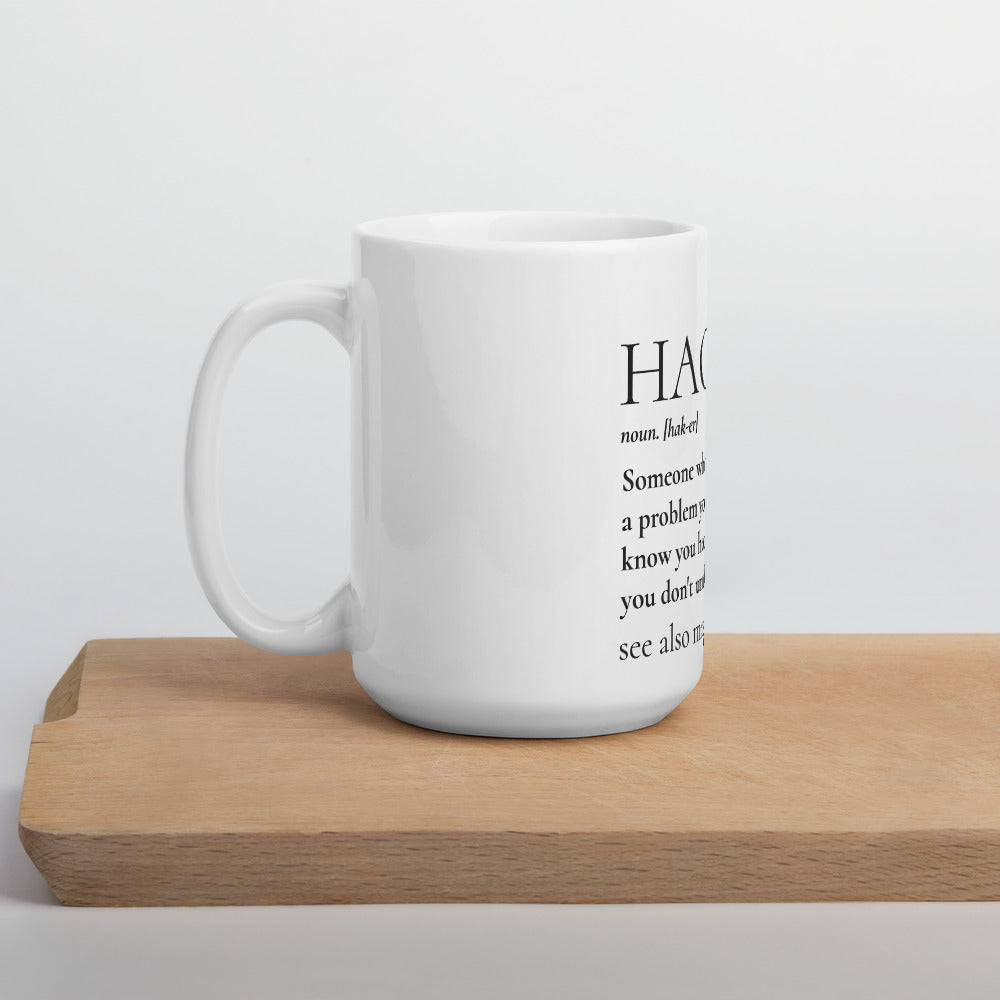 HACKER noun. [hak-er] - Mug by DarkByteGear
