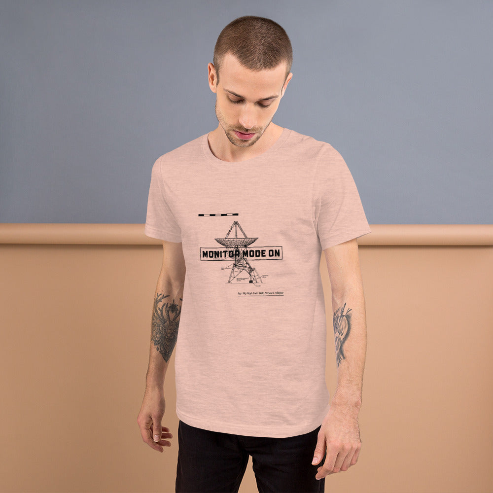 Monitor mode ON - Short-Sleeve Unisex T-Shirt (black text) by DarkByteGear