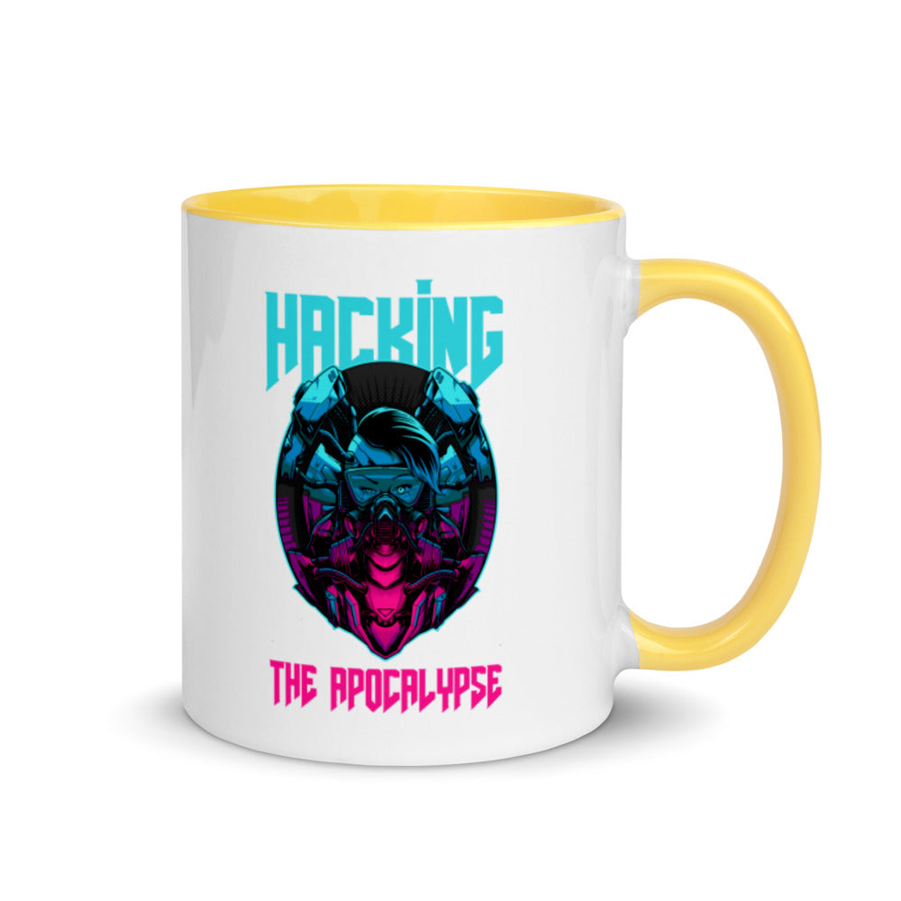 Hacking the apocalypse - Mug with Color Inside by DarkByteGear