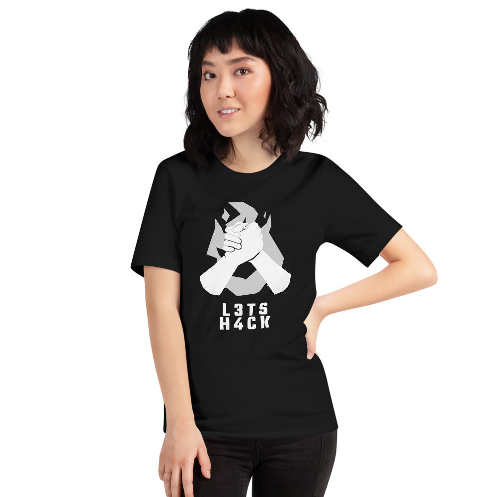 L3ts H4ck - Short-Sleeve Unisex T-Shirt (white text) by DarkByteGear