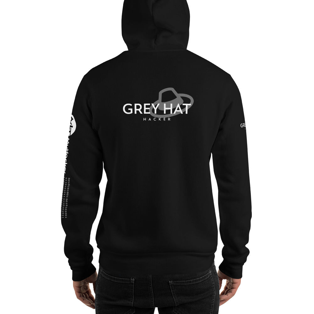 Grey Hat Hacker - Unisex Hoodie (all sides print) by DarkByteGear