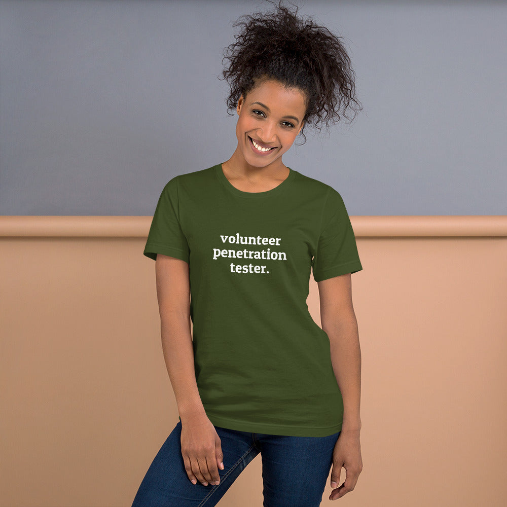 Volunteer Pentester - Short-Sleeve Unisex T-Shirt (White text) by DarkByteGear