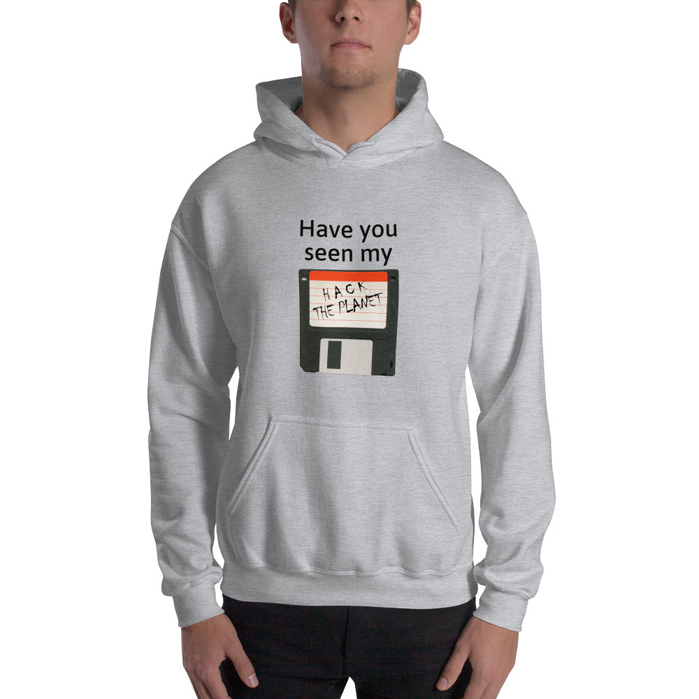 Have you seen my floppy disk - Hooded Sweatshirt (black text) by DarkByteGear
