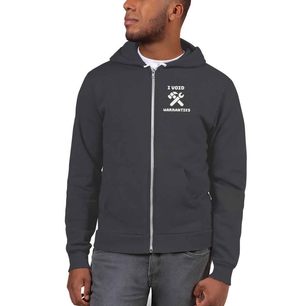 I void warranties - Hoodie sweater (white text) by DarkByteGear