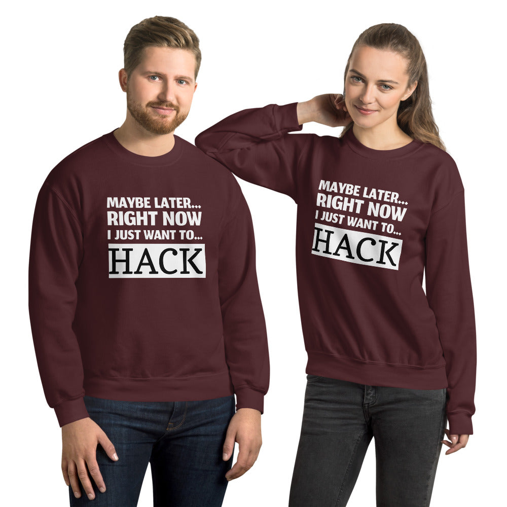 Maybe later... right now I just want to... hack - Unisex Sweatshirt by DarkByteGear