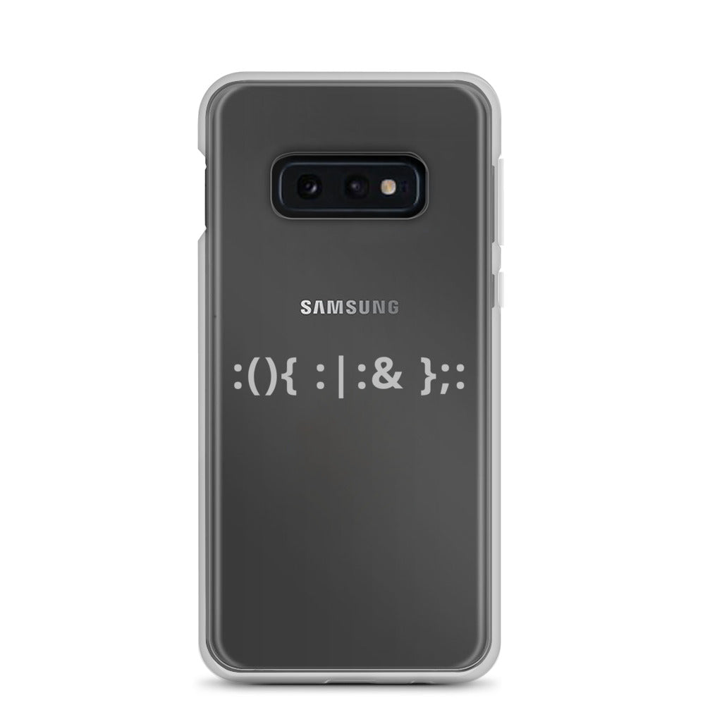 Linux Hackers - Bash Fork Bomb - White Text Samsung Case by DarkByteGear