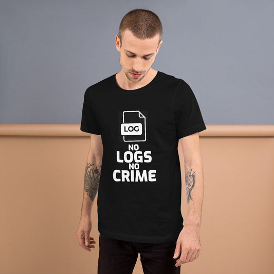 No logs no crime - Short-Sleeve Unisex T-Shirt by DarkByteGear