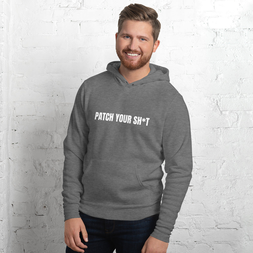 PATCH YOUR SH*T - Unisex hoodie (white text) by DarkByteGear
