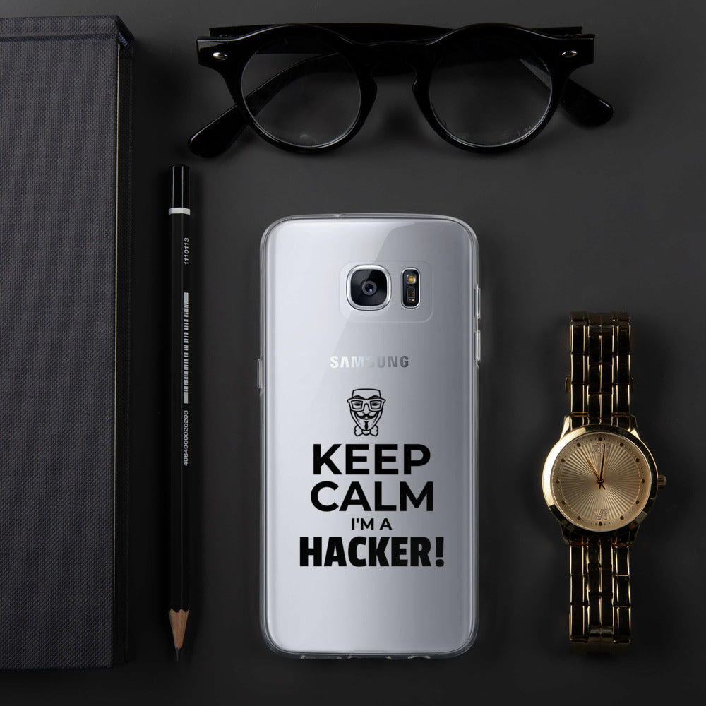 Keep Calm I'm a hacker! - Samsung Case (black text) by DarkByteGear
