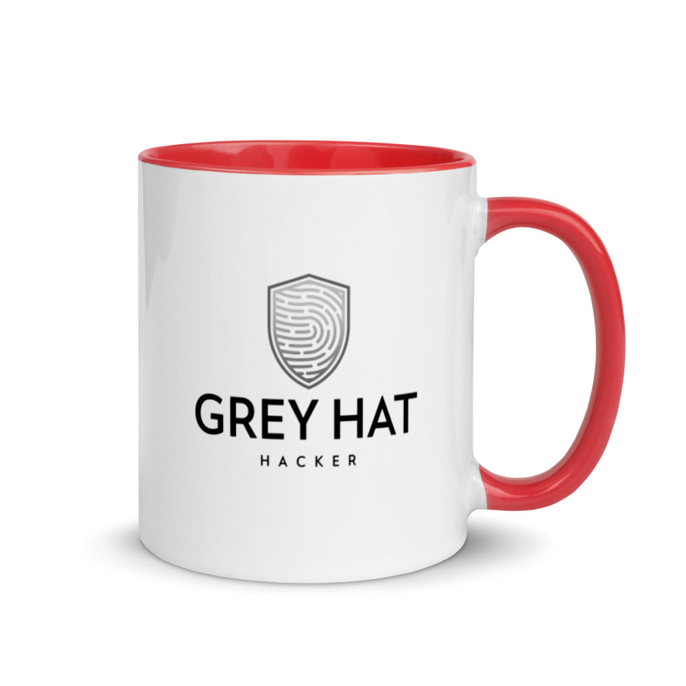 Grey Hat Hacker v1 - Mug with Color Inside by DarkByteGear