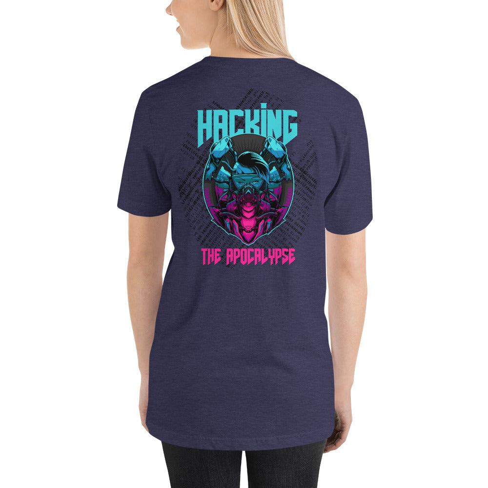 Hacking the apocalypse v2 - Short-Sleeve Unisex T-Shirt (with back design) by DarkByteGear