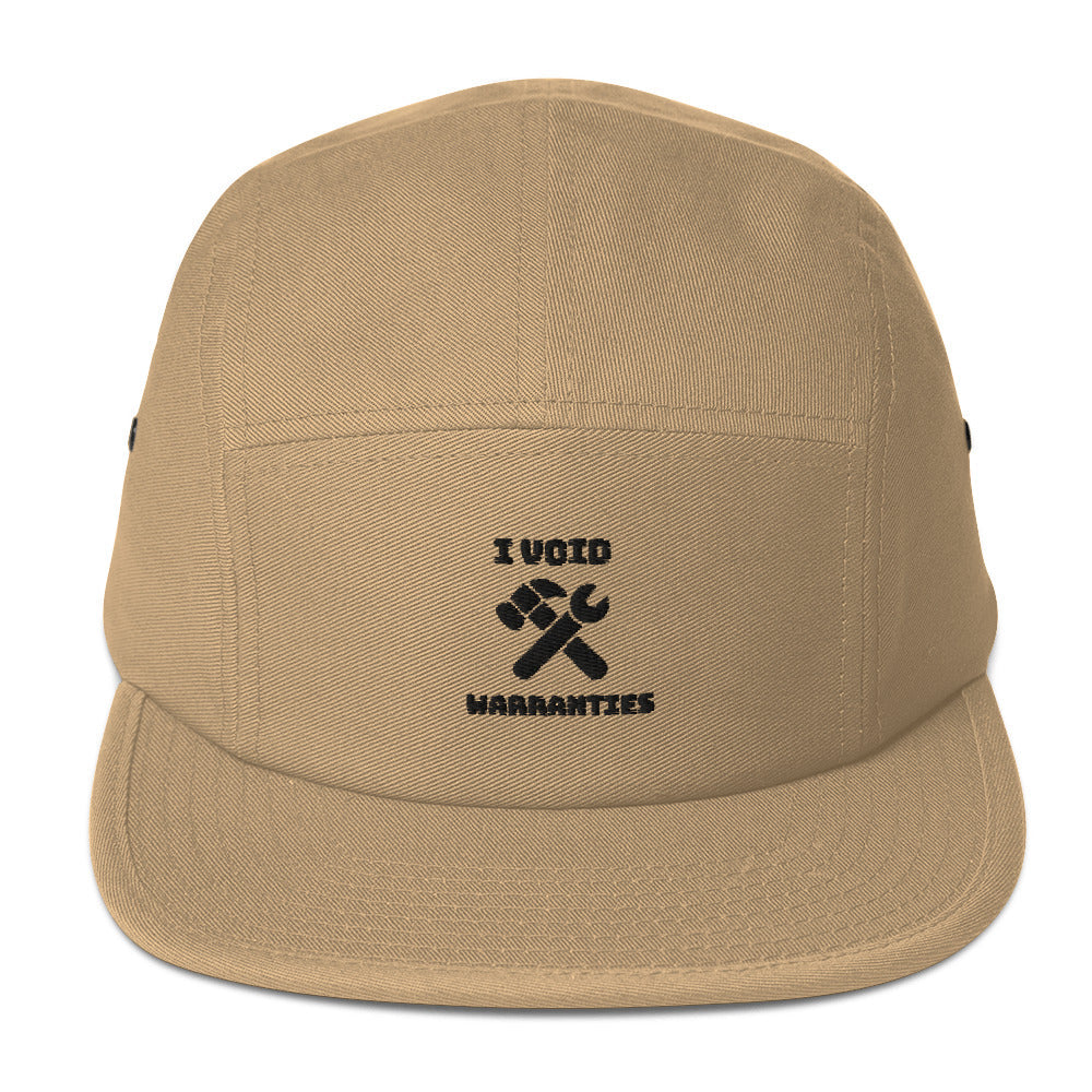 I void warranties - Five Panel Cap (black text) by DarkByteGear