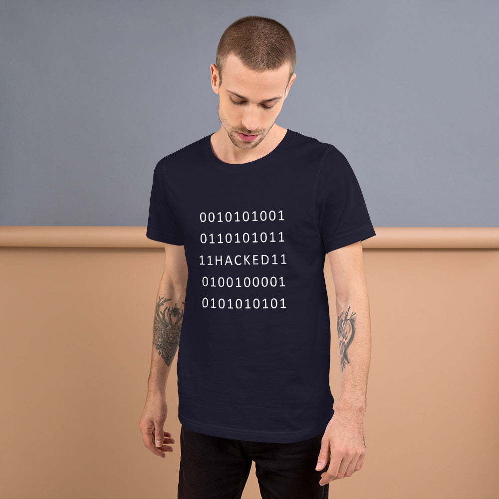 Hacked - Short-Sleeve Unisex T-Shirt (white text) by DarkByteGear
