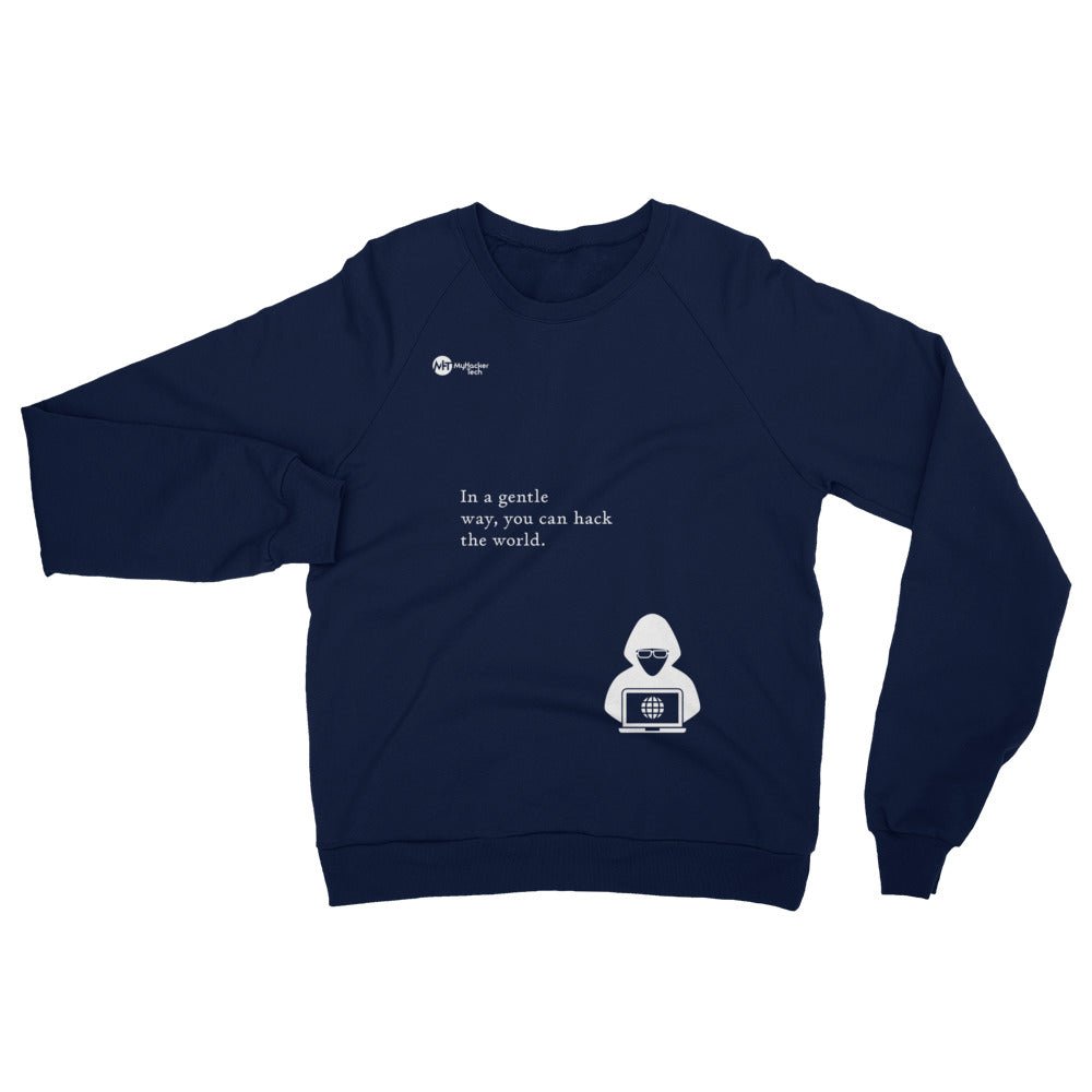 You can hack the world - Unisex California Fleece Raglan Sweatshirt by DarkByteGear