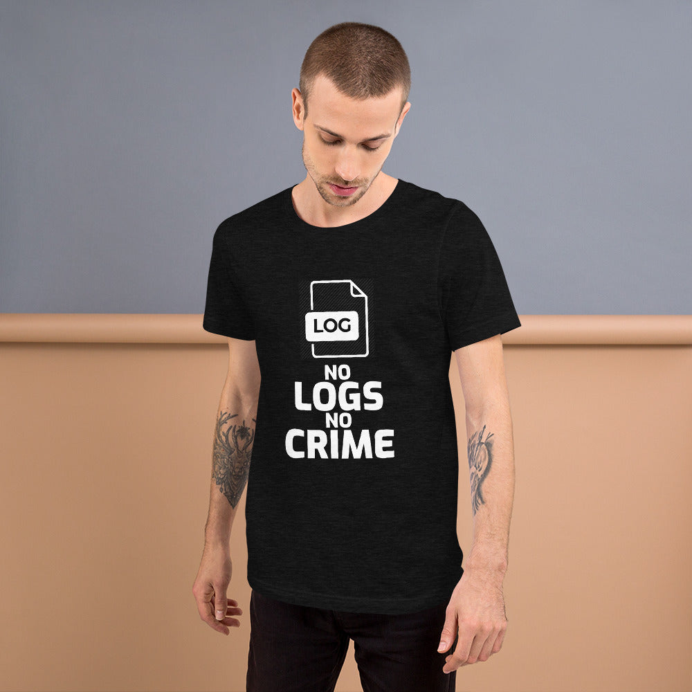 No logs no crime - Short-Sleeve Unisex T-Shirt by DarkByteGear