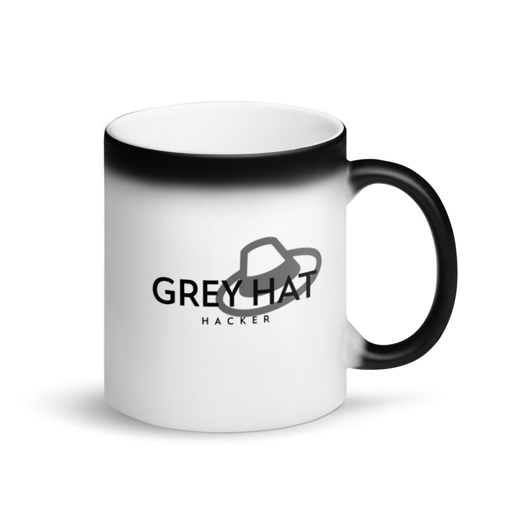 Grey Hat Hacker - Matte Black Magic Mug by DarkByteGear