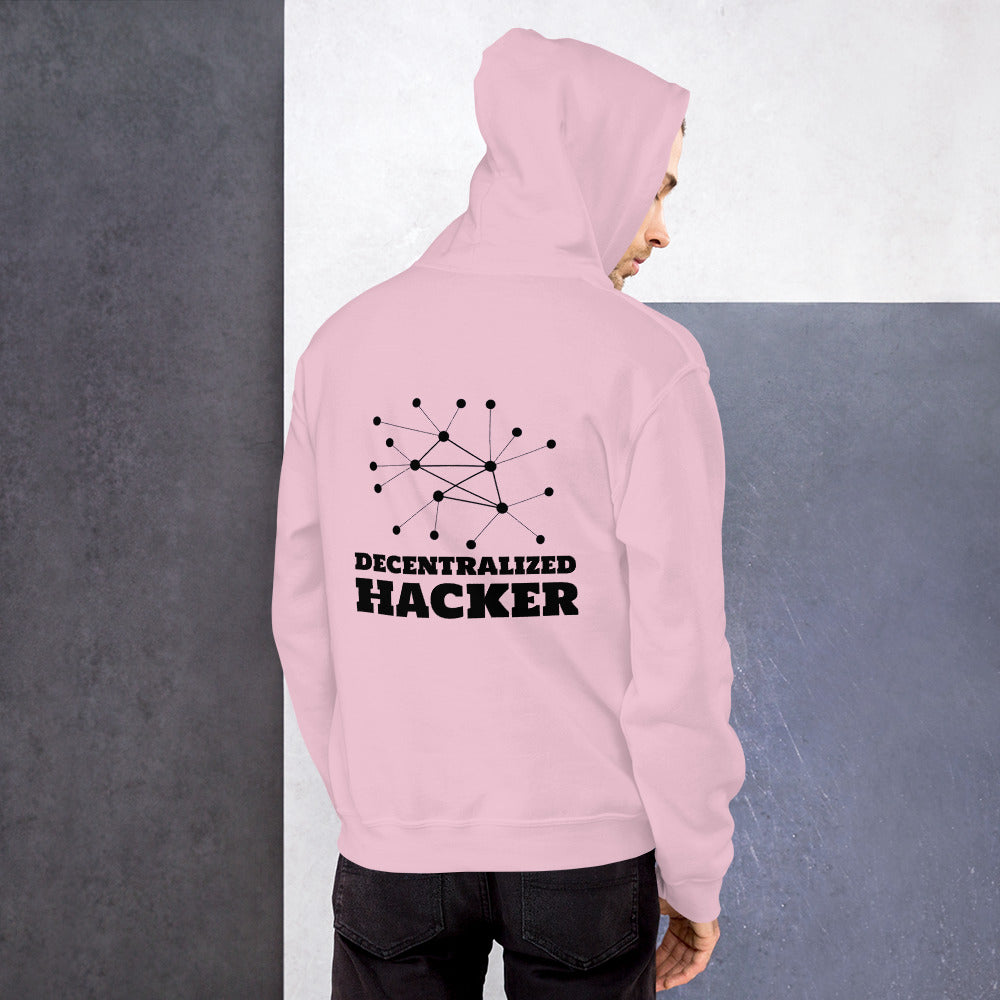 Decentralized Hacker - Unisex Hoodie (black text) by DarkByteGear