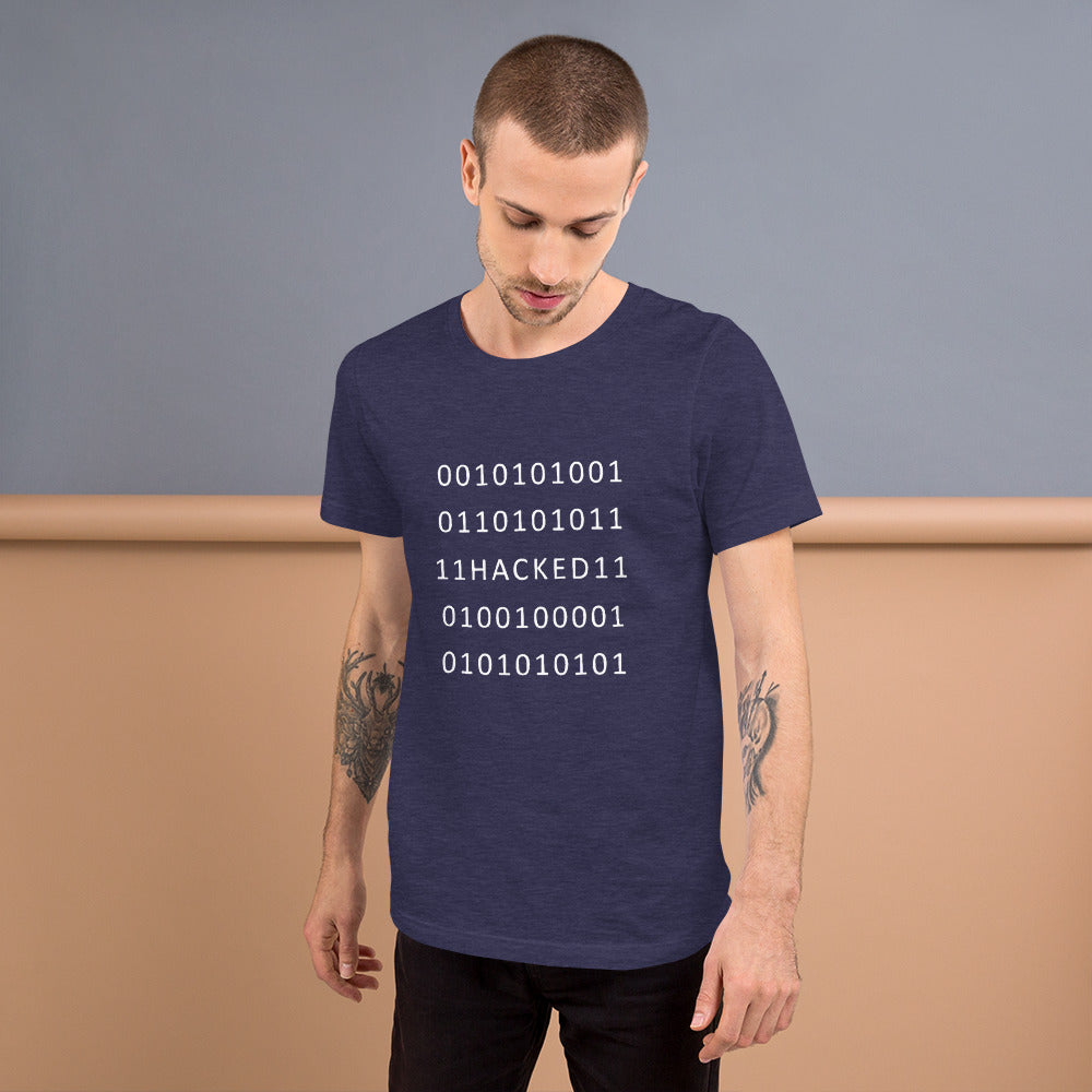 Hacked - Short-Sleeve Unisex T-Shirt (white text) by DarkByteGear