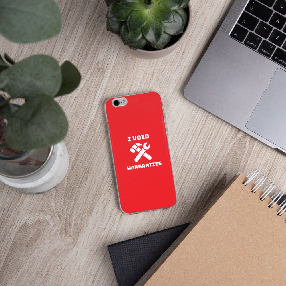 I void warranties - iPhone Case (red) by DarkByteGear