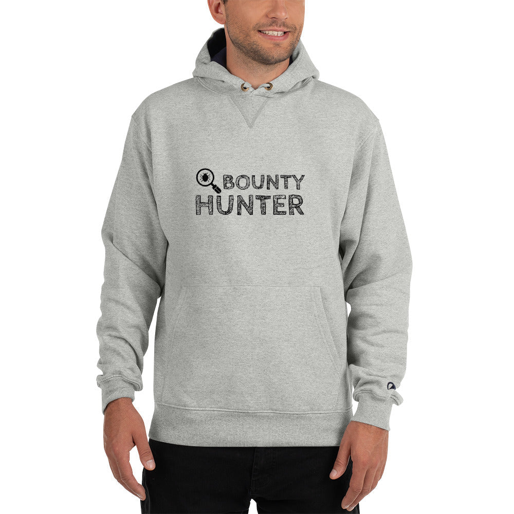 Bug bounty hunter - Champion Hoodie (black text) by DarkByteGear