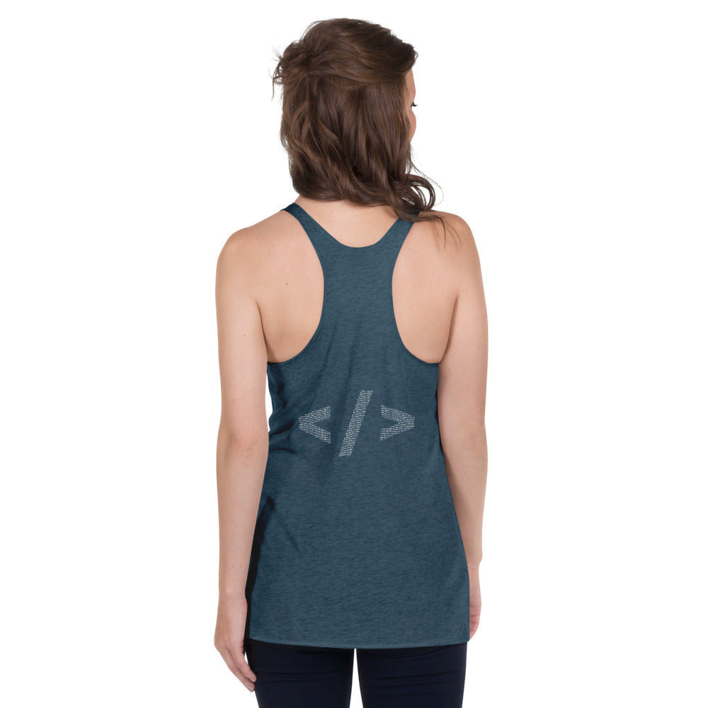 Culture of code in ASCII characters - Women's Racerback Tank by DarkByteGear