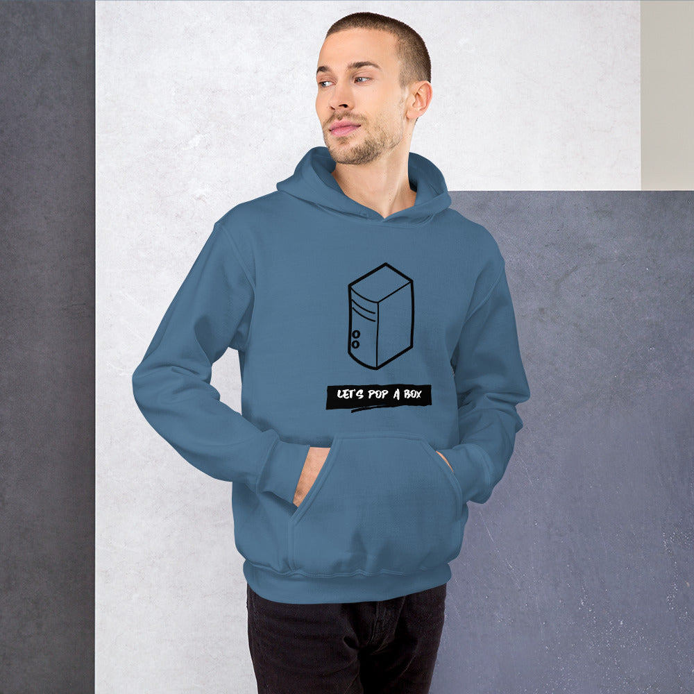 Let's pop a box - Unisex Hoodie (black text) by DarkByteGear