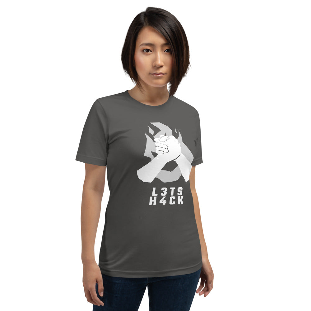 L3ts H4ck - Short-Sleeve Unisex T-Shirt (white text) by DarkByteGear