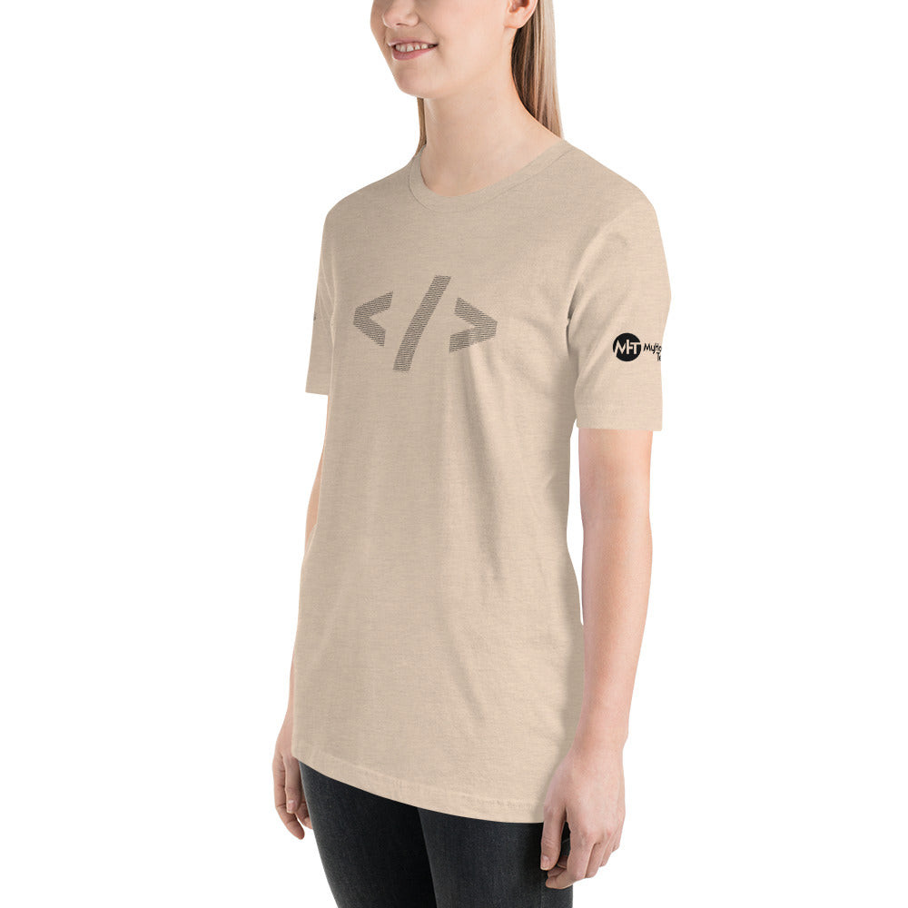 Culture of code in ASCII characters - Short-Sleeve Unisex T-Shirt (black text) by DarkByteGear