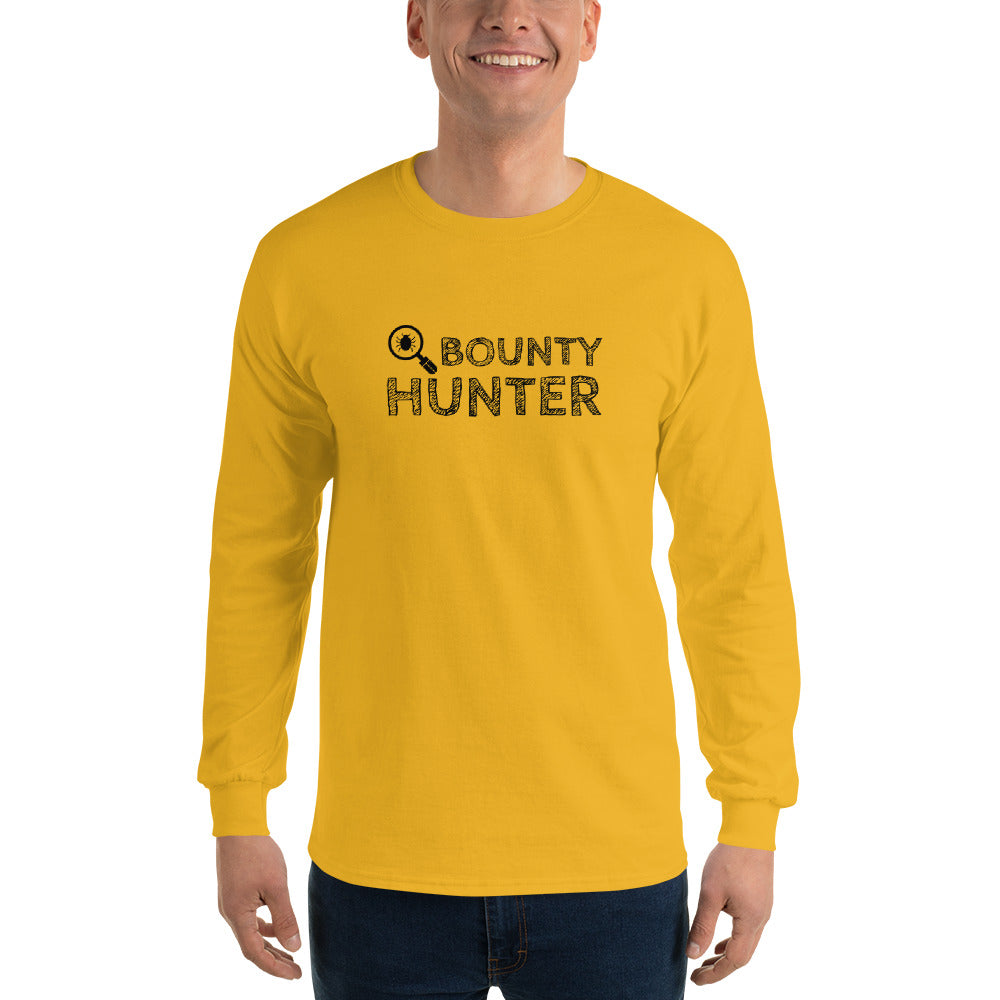 Bug bounty hunter - Long Sleeve T-Shirt (black text) by DarkByteGear
