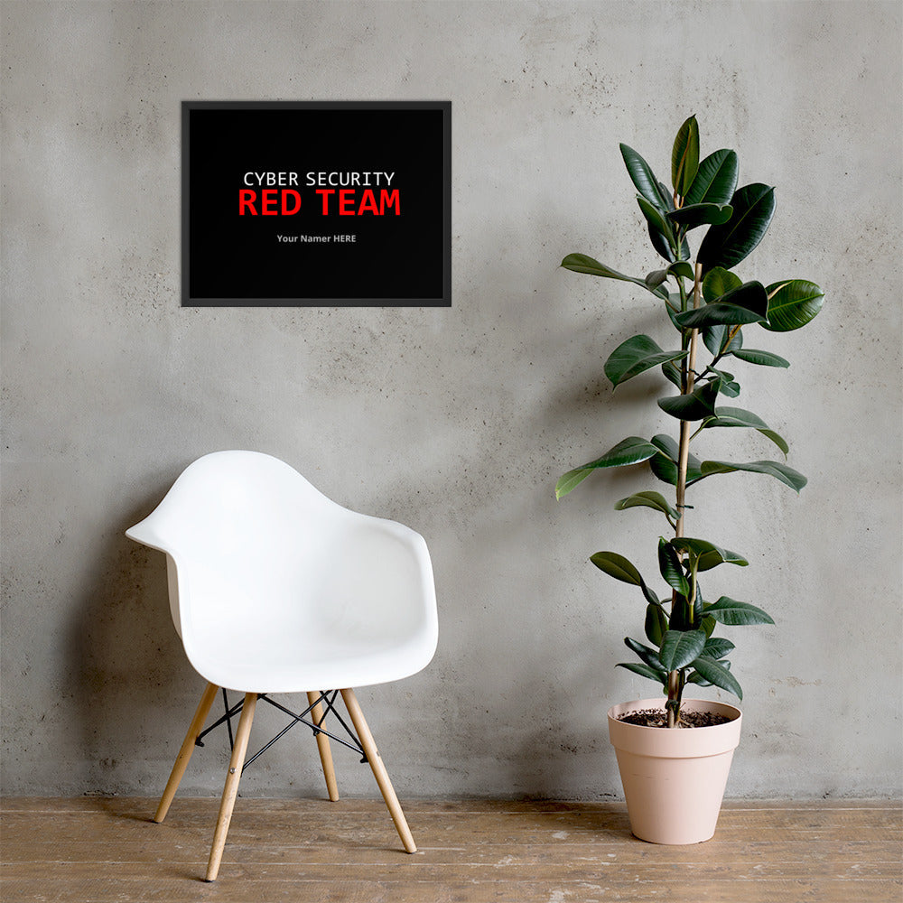 Custom Cyber Security Red team - Framed poster by DarkByteGear