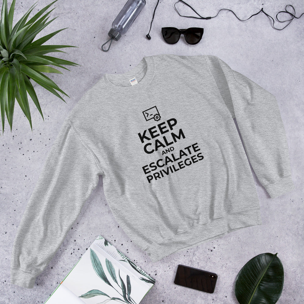 Keep calm and escalate privileges - Unisex Sweatshirt by DarkByteGear