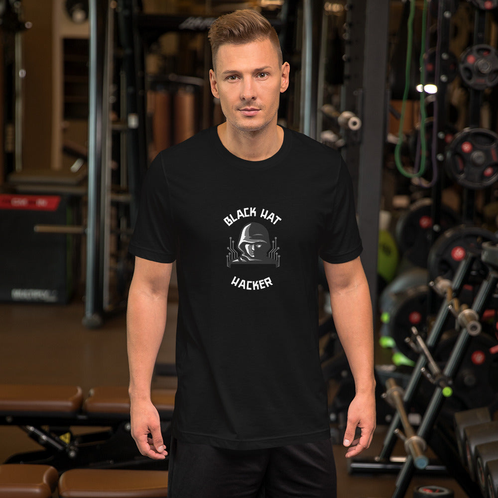 Black Hat Hacker - Short-Sleeve Unisex T-Shirt by DarkByteGear