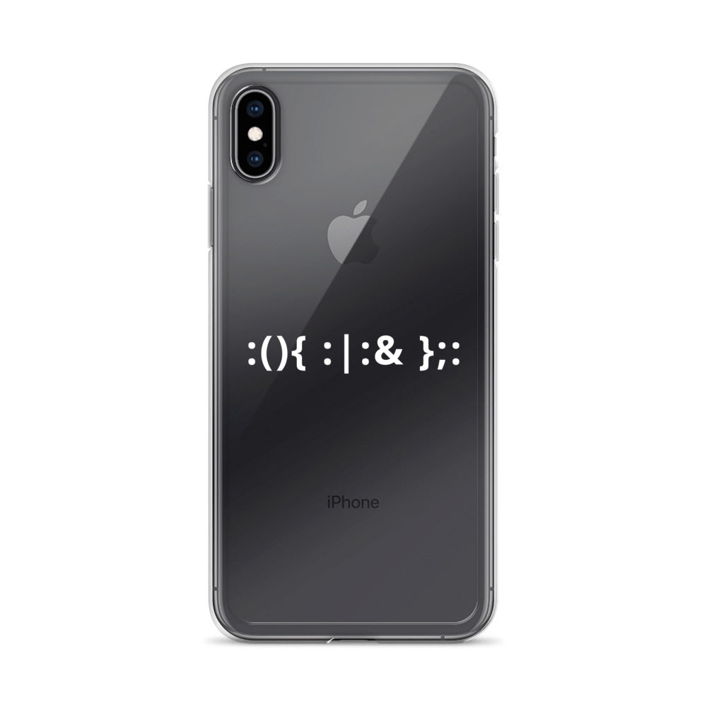 Linux Hackers - Bash Fork Bomb - White Text iPhone Case by DarkByteGear