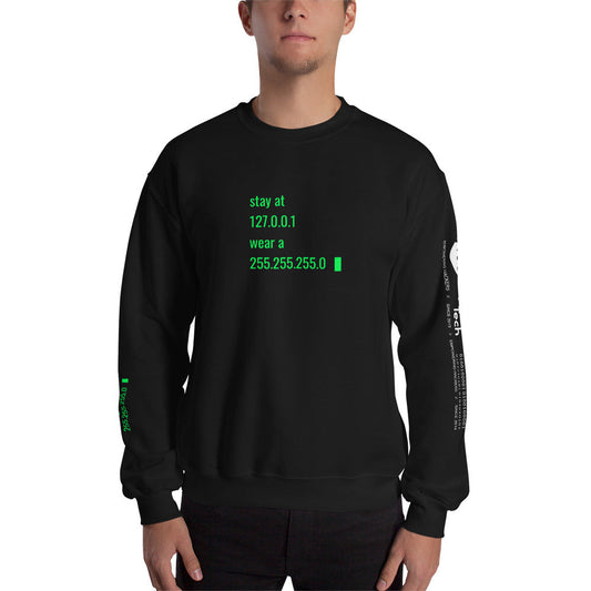 stay at at home, wear a mask v2 - Unisex Sweatshirt (all sides designs) by DarkByteGear